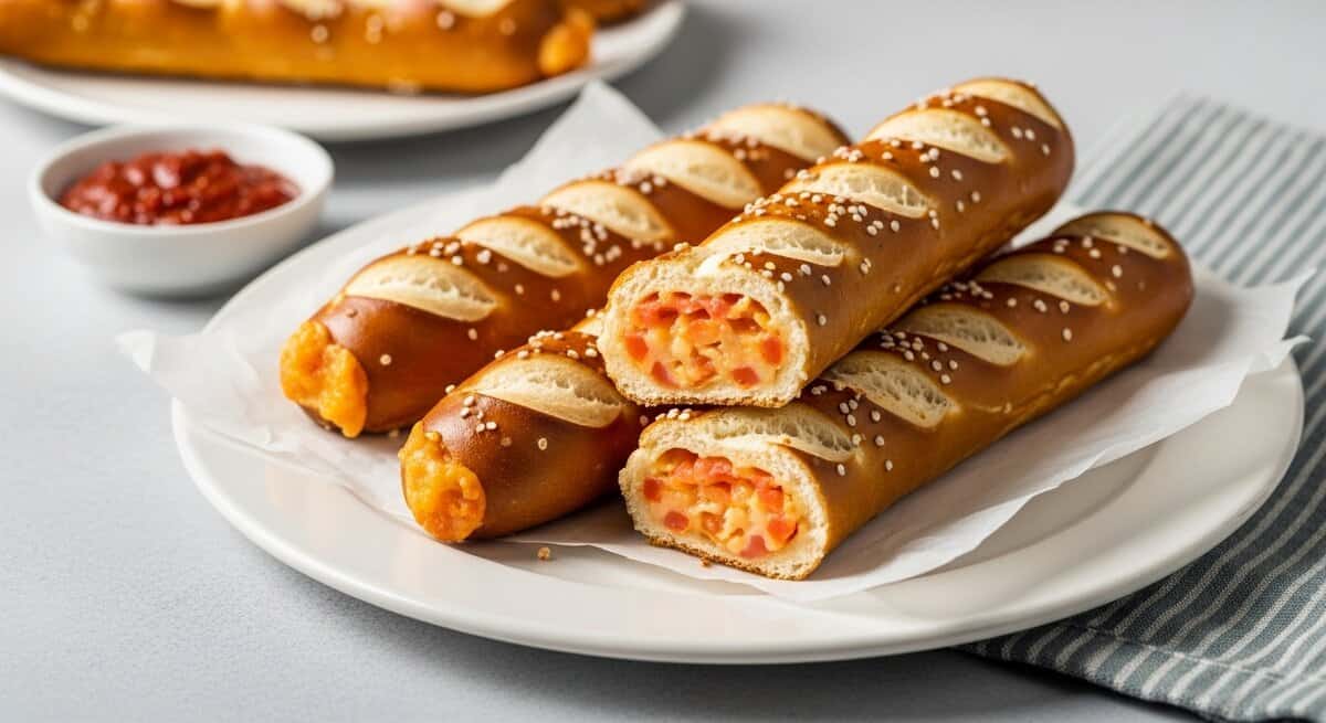 Gefüllte Laugenstangen aus dem Airfryer