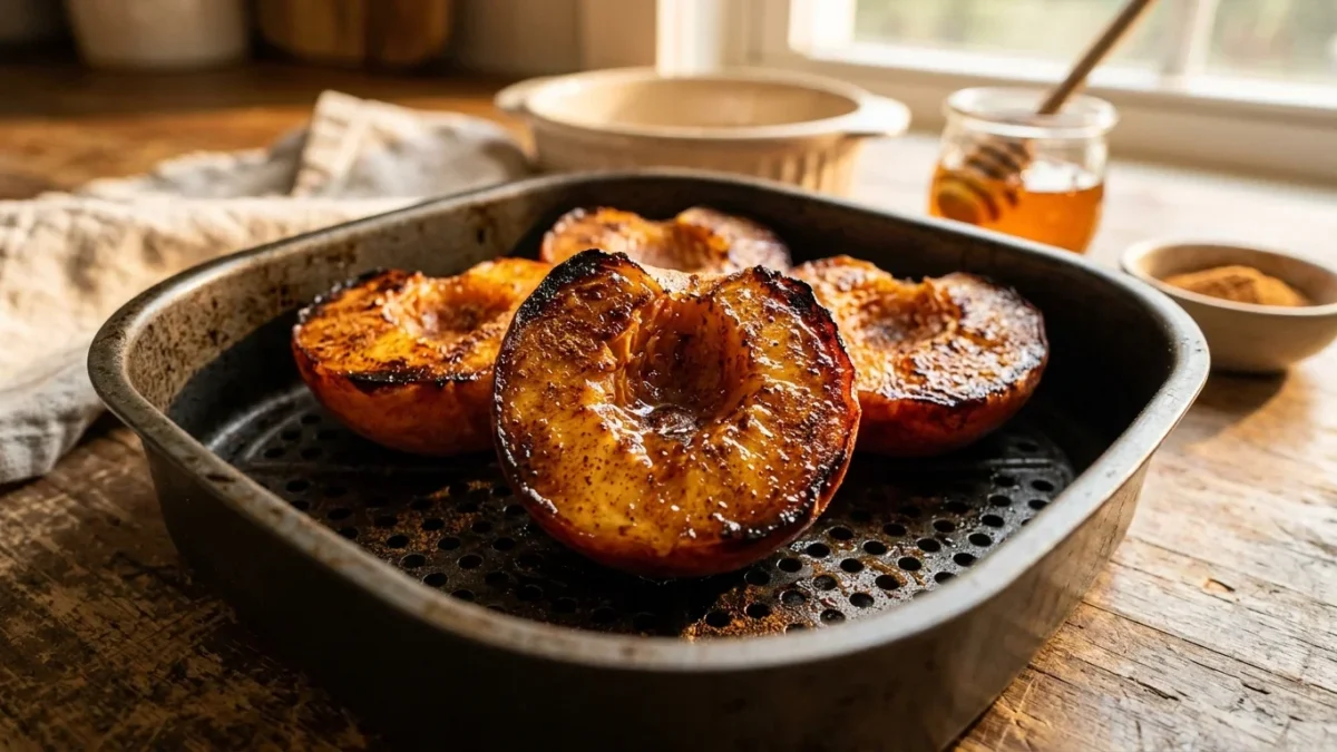 Pfirsiche im Airfryer